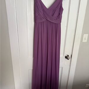 David's Bridal Purple Sleeveless V-Neck Maxi Gown